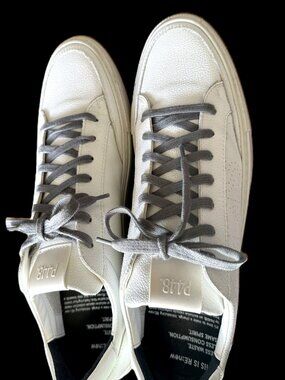 P448 John RE White Leather Sneakers Size 44 (US 11) Made in Italy